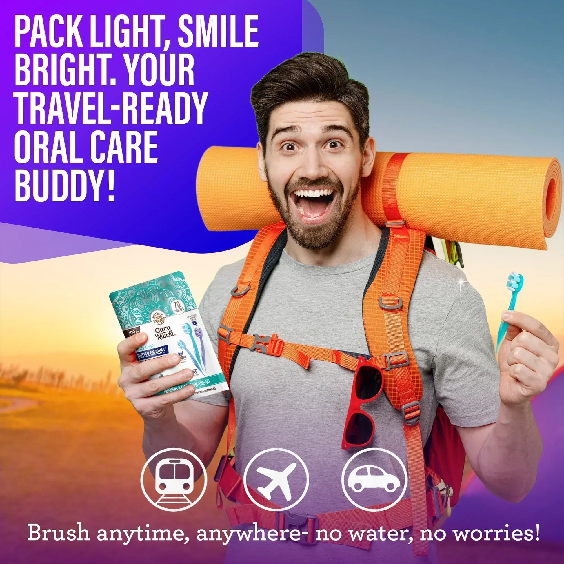 Pre-pasted disposable toothbrush pack with a single travel toothbrush