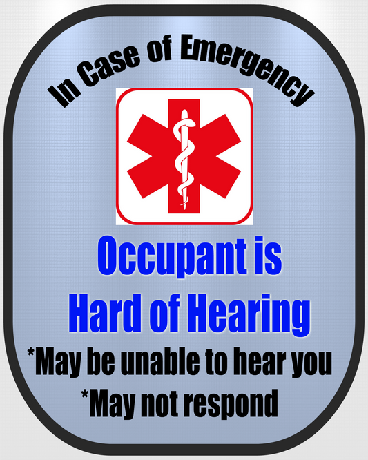 Hard of Hearing Decal Medical Alert Safety Sticker