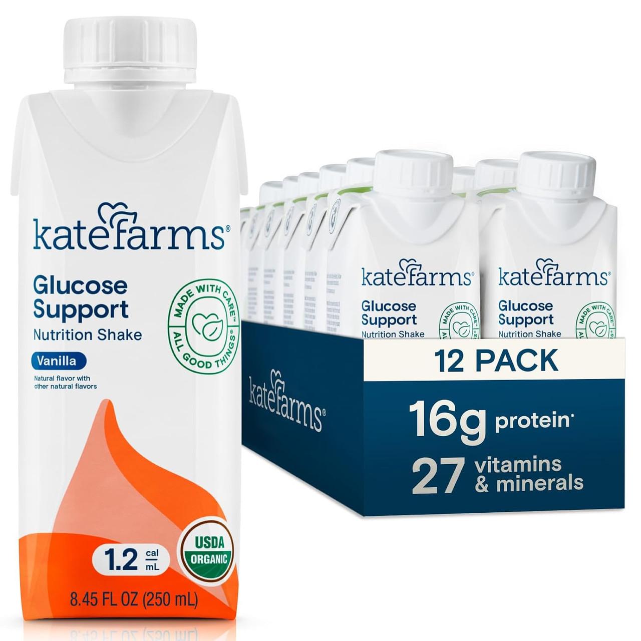 Glucose Support nutrition shake, vanilla 12-pack cartons with bottles