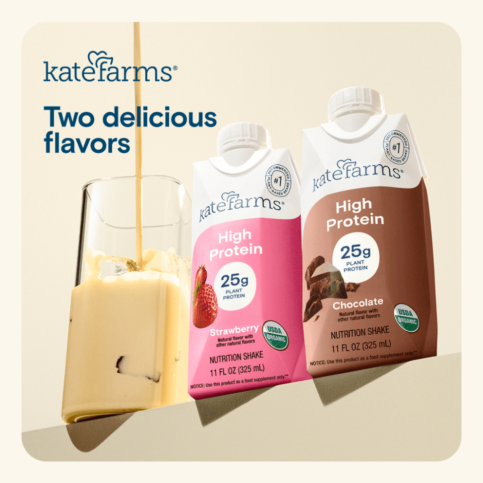 Two flavors nutrition shake multipack with strawberry and chocolate cartons