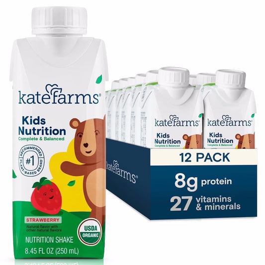 Kids Nutrition Shake cartons, Strawberry flavor, 12-pack case, 8.45 fl oz each