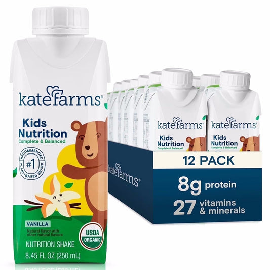 Vanilla Kids Nutrition Shake carton, 8.45 fl oz (250 mL), front label with bear graphic