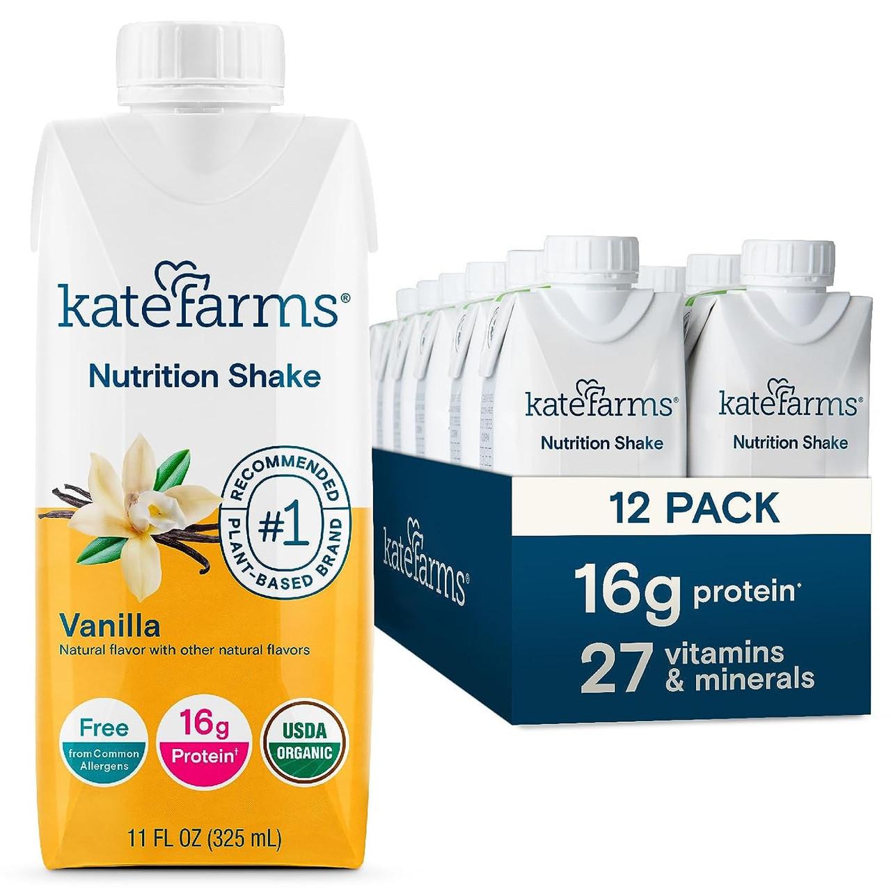 Vanilla nutrition shake carton, 11 fl oz (325 mL), plant-based, 16g protein