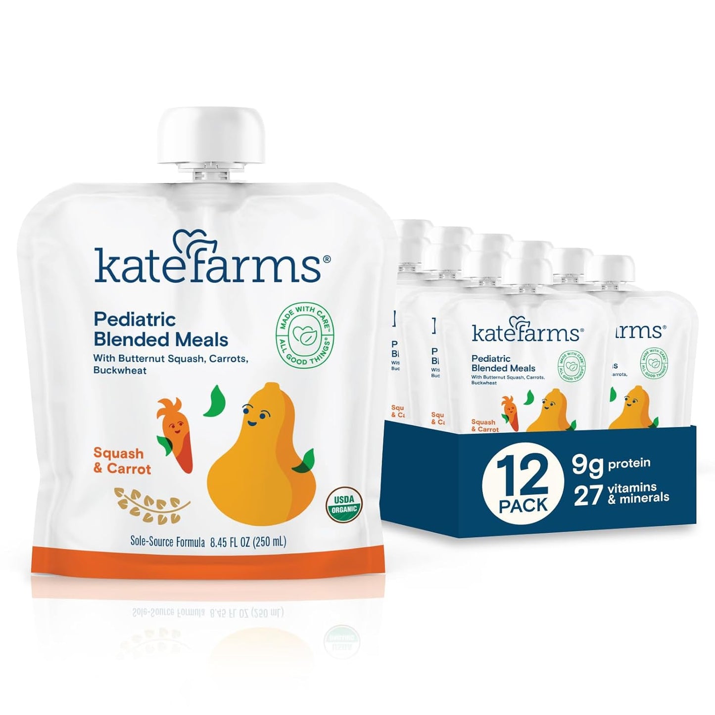 Pediatric blended meal pouch, squash & carrot flavor, 8.45 fl oz (250 mL)