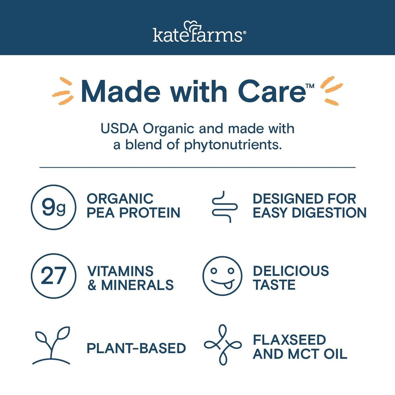 Pediatric Peptide 1.0 Vanilla benefits: 9g protein, 27 vitamins, plant-based