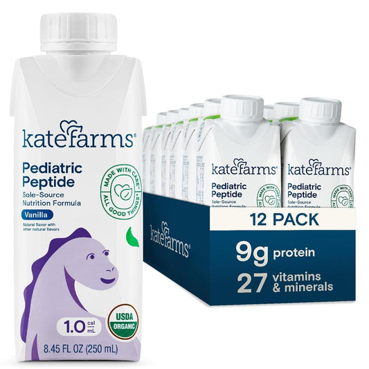 Kate Farms Pediatric Peptide 1.0 Vanilla, 250 mL and 12-pack
