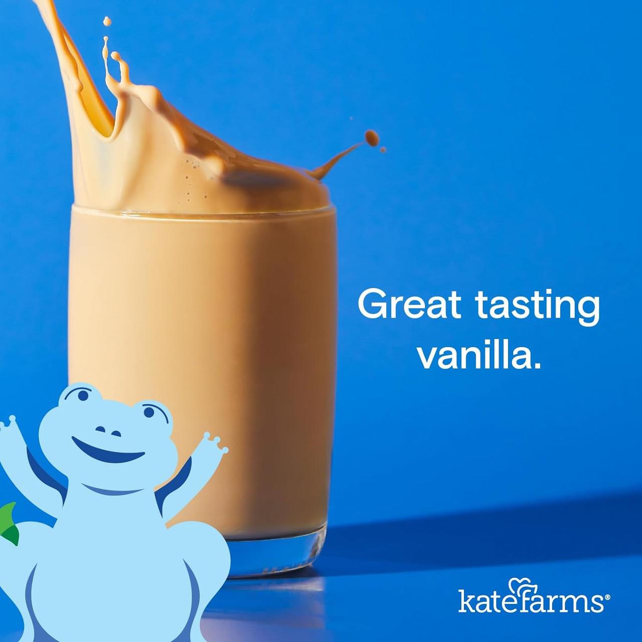 Vanilla pediatric nutrition formula carton with creamy vanilla shake graphic