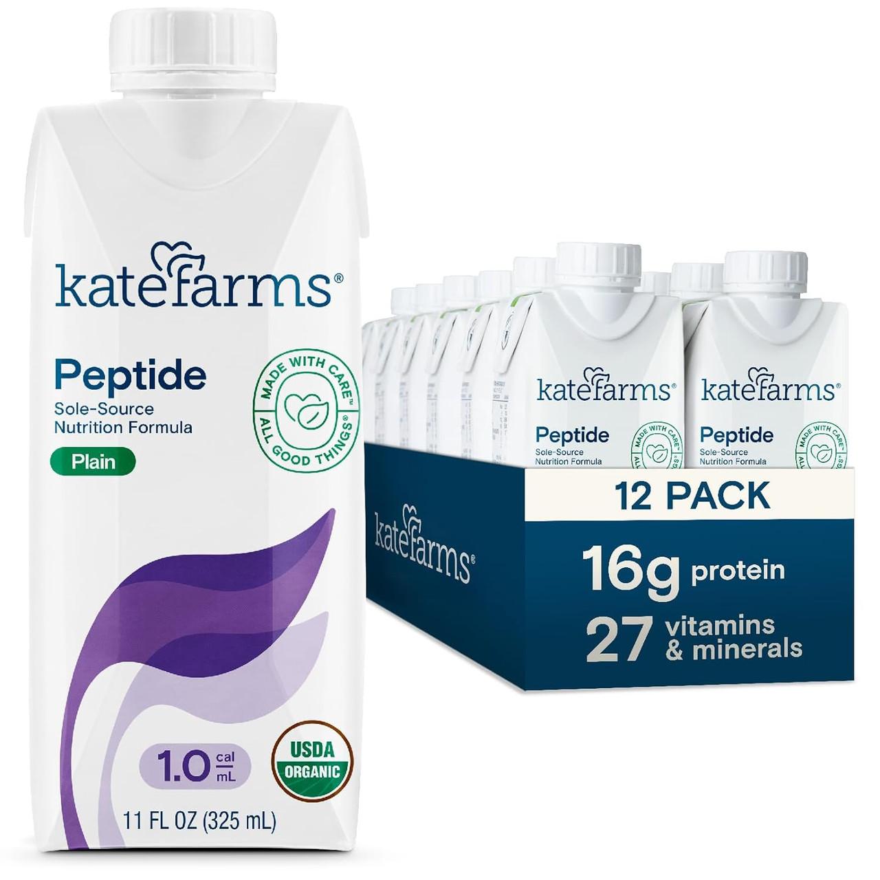 Kate Farms Peptide 1.0 Plain carton, 11 fl oz (325 mL)