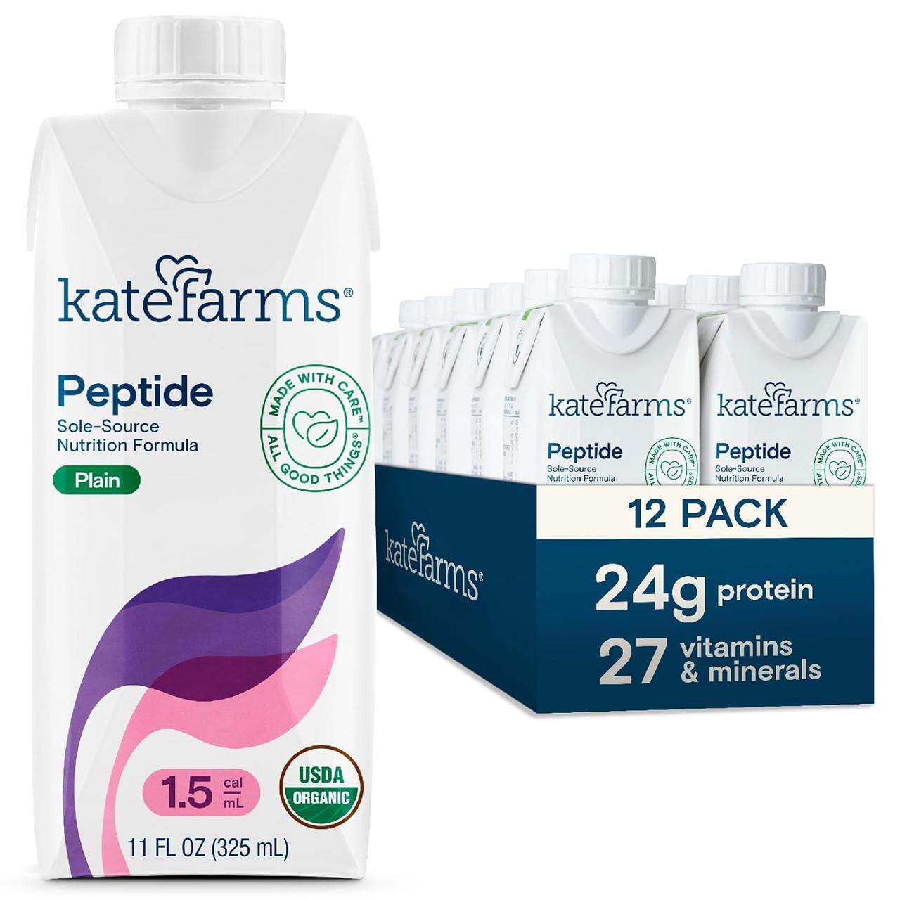 Peptide 1.5 plain nutrition drink, 11 fl oz; 12-pack cartons and bottle