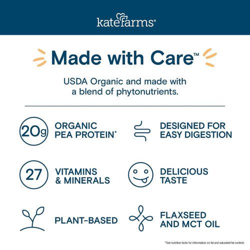 Made with Care Renal Support plant-based vanilla shake, 20g pea protein, 27 vitamins
