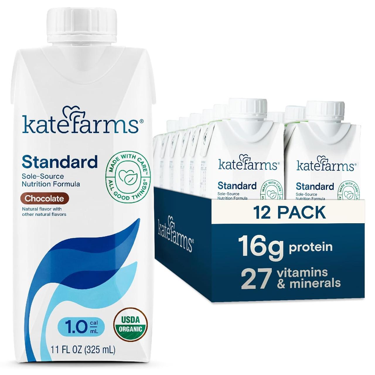 Kate Farms Standard 1.0 Chocolate nutrition shake, 11 fl oz (325 mL) single bottle