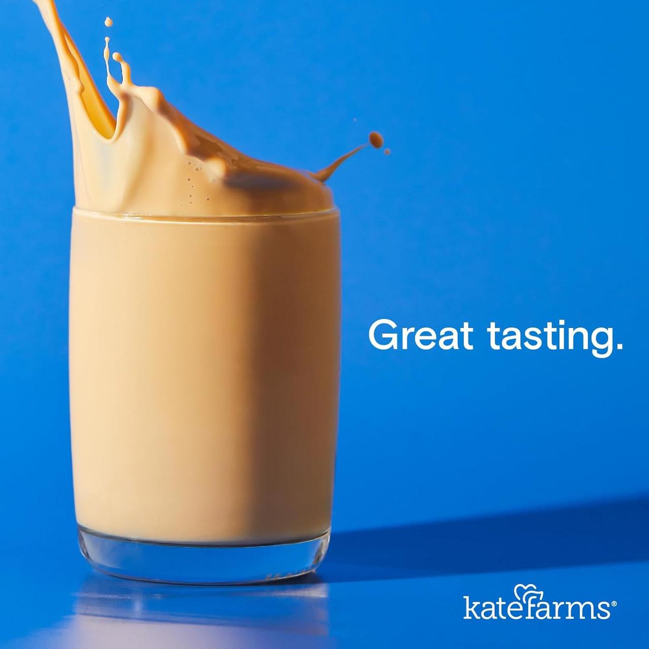 Plain formula drink in a cup with creamy beige tone and label text