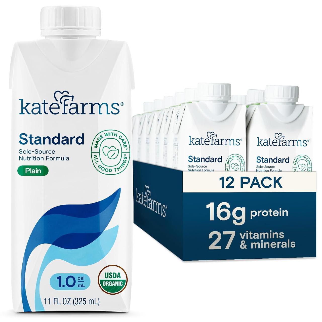 Kate Farms Standard 1.0 Plain formula bottle, 11 fl oz (325 mL) pack