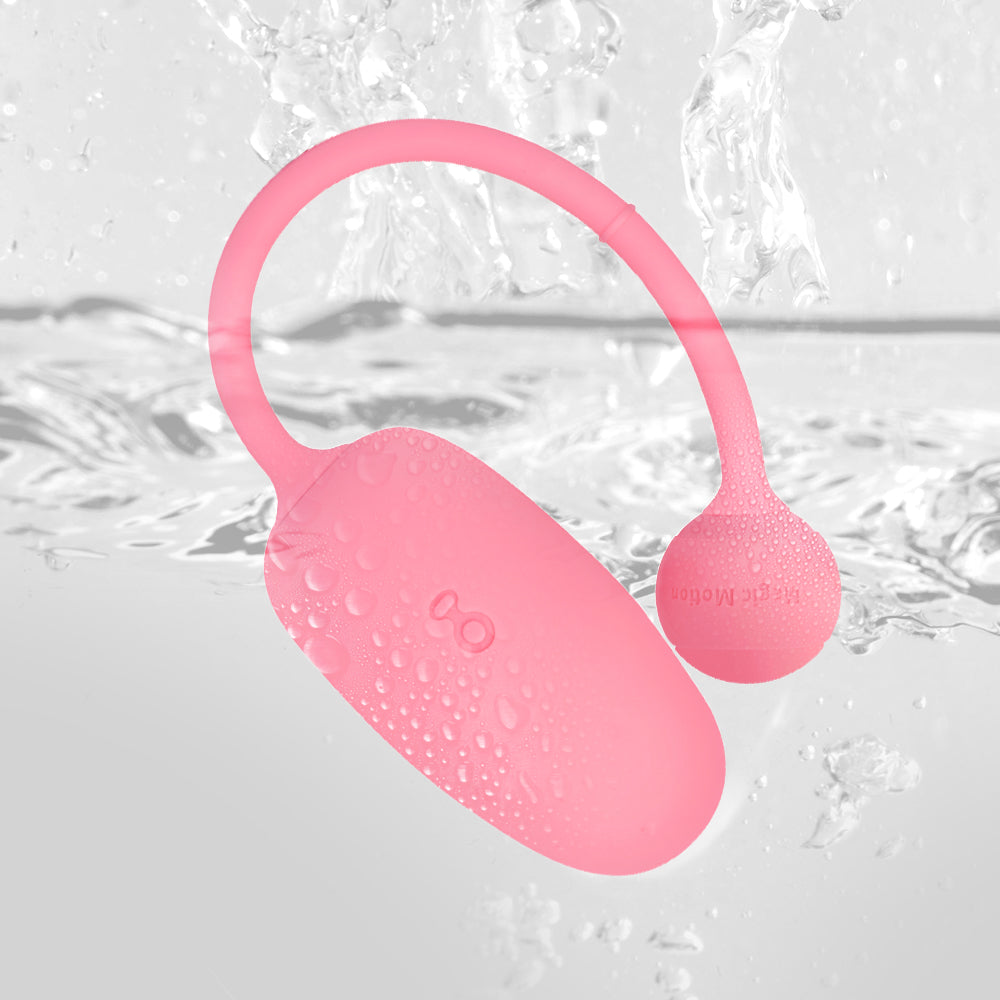 Kegel Coach pink silicone pelvic floor trainer with water droplets