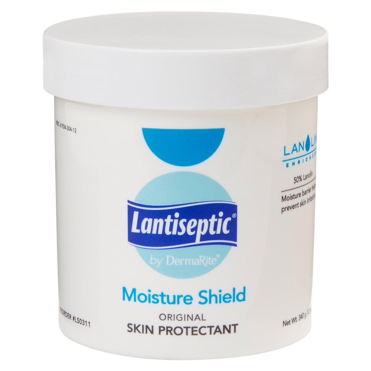 Lantiseptic Moisture Shield original skin protectant jar with blue label