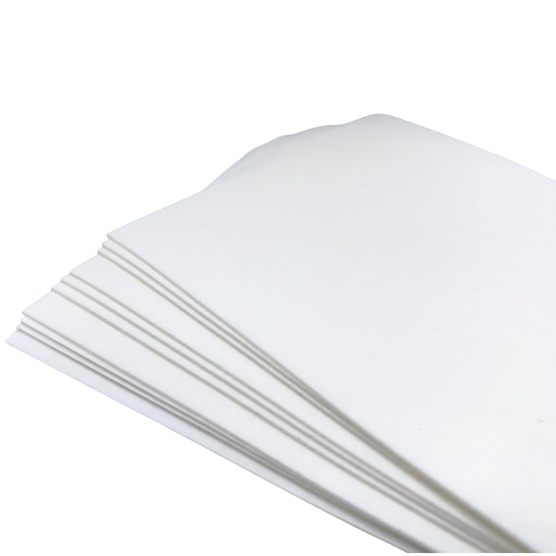 Laundry detergent sheets, white stack of dissolvable sheets