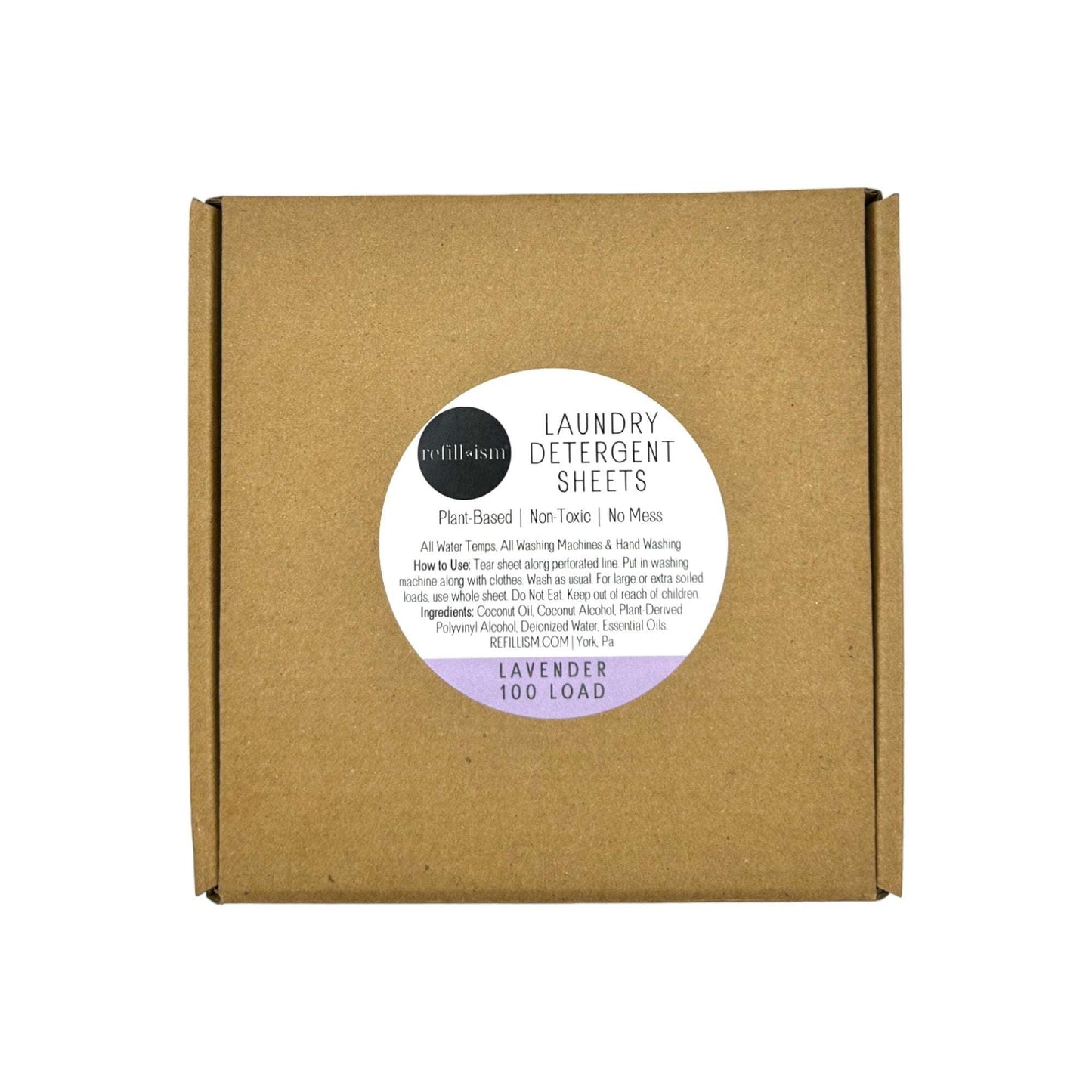 Laundry detergent sheet box, Lavender scent, 100 loads, plant-based