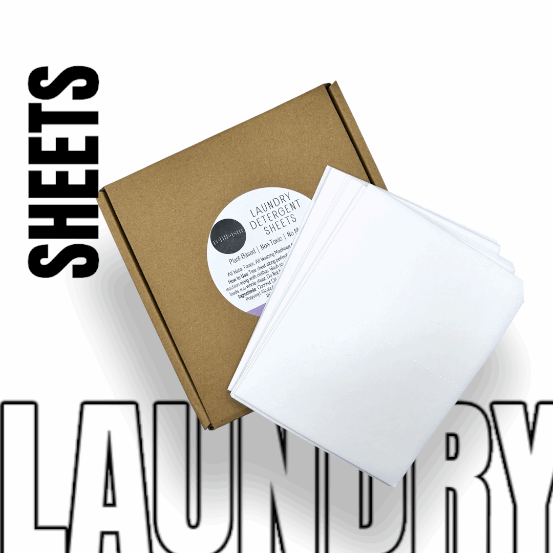 Laundry detergent sheets and cardboard box, plant-based dissolvable sheets