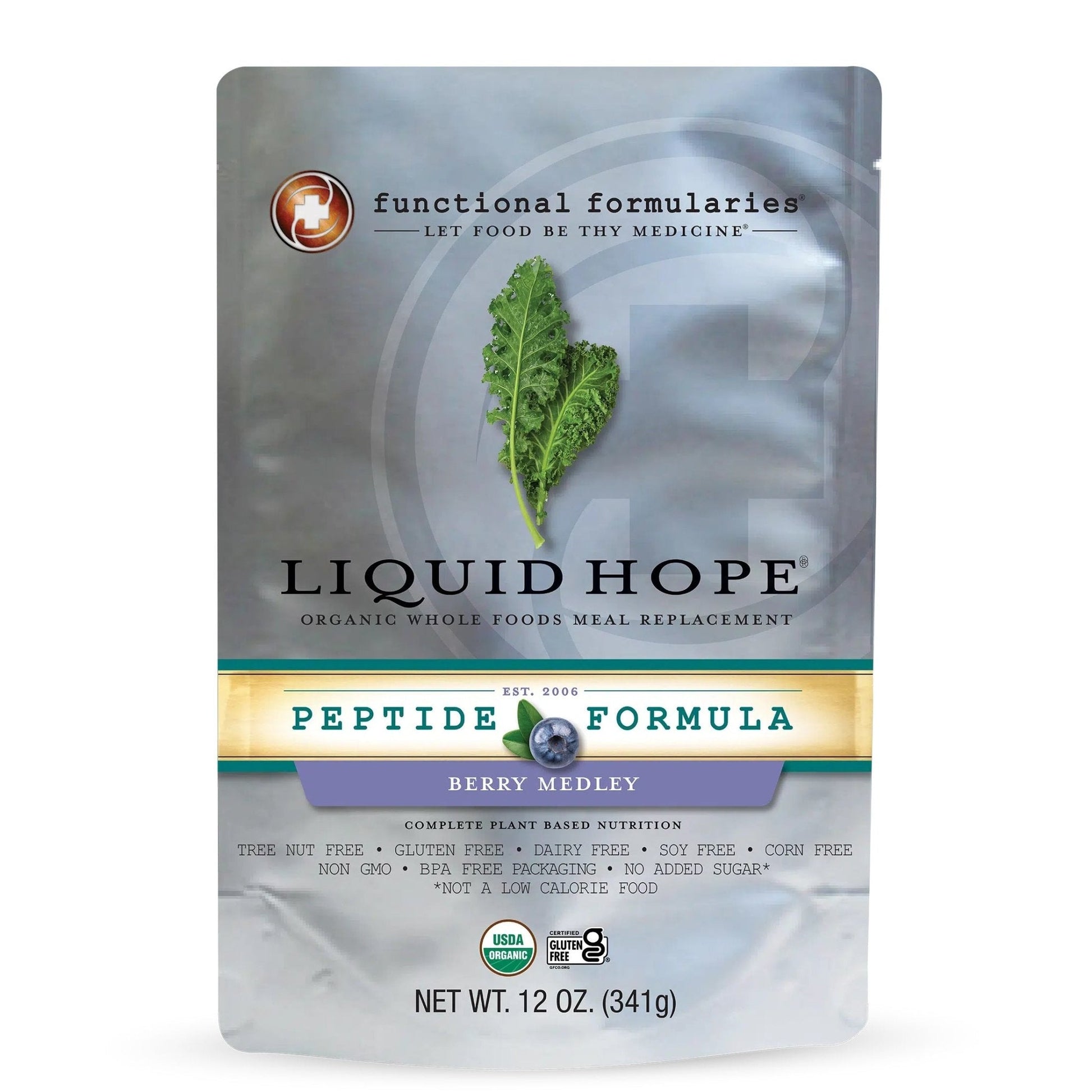 Liquid Hope Berry Medley peptide formula pouch, net wt 12 oz (341 g)