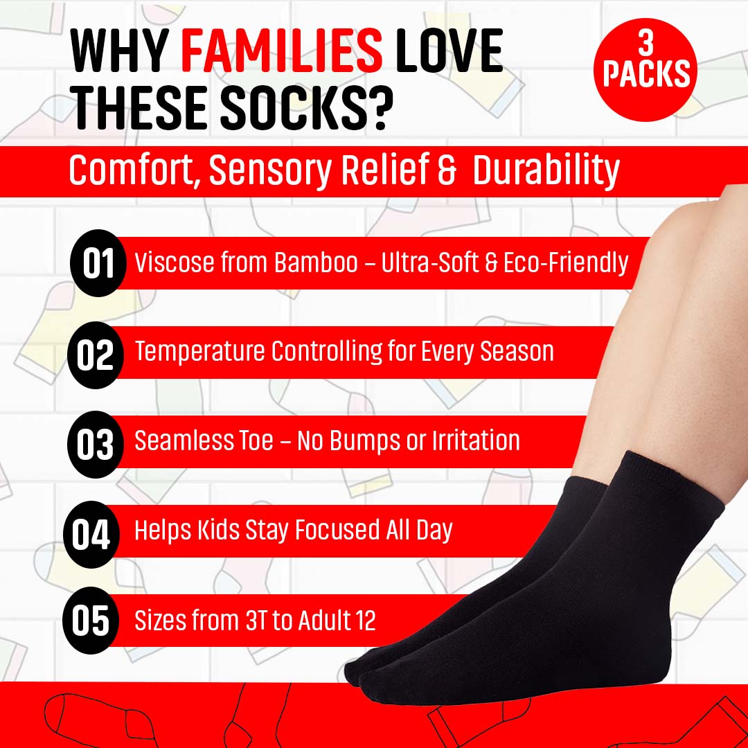 SmoothToe™ Crew Socks – 5 Pack