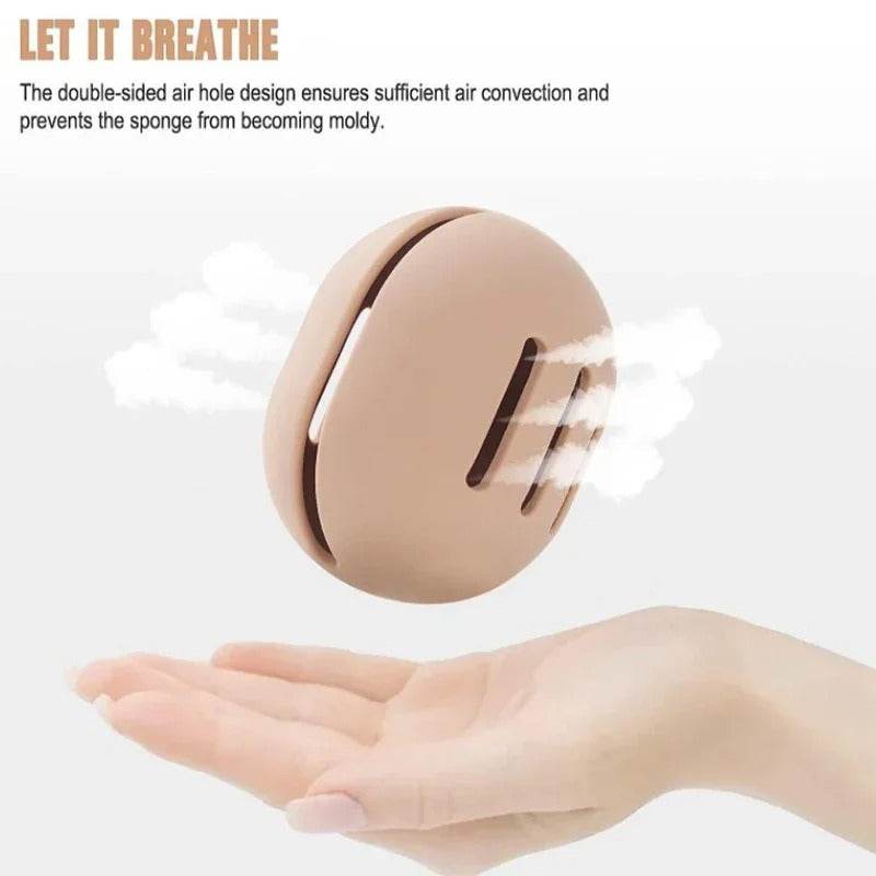 Silicone Makeup Sponge Holder – Eco-Friendly, Multi-Hole Beauty Blender Storage Case, Travel-Friendly Puff Organizer Box (1PC)