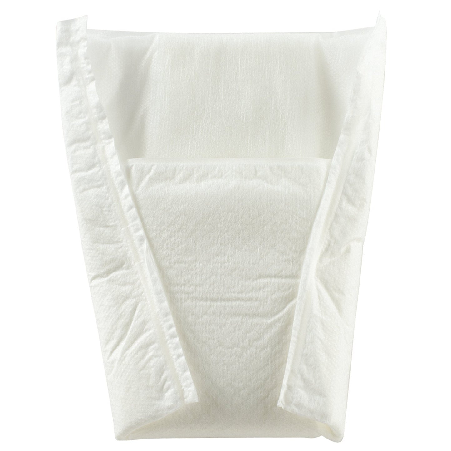 Men's absorbent pouch for men, white folded pad with side panels