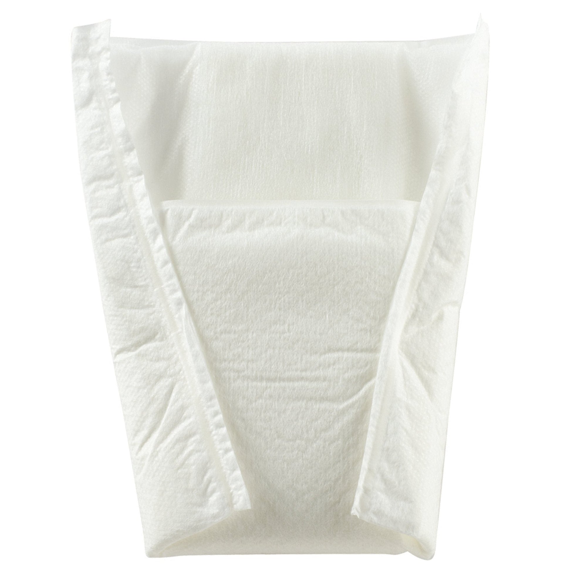 Men's absorbent pouch for men, white folded pad with side panels