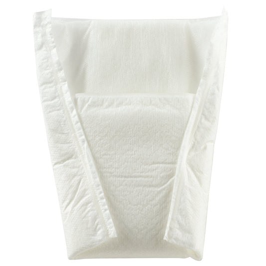 Men's absorbent pouch for men, white folded pad with side panels