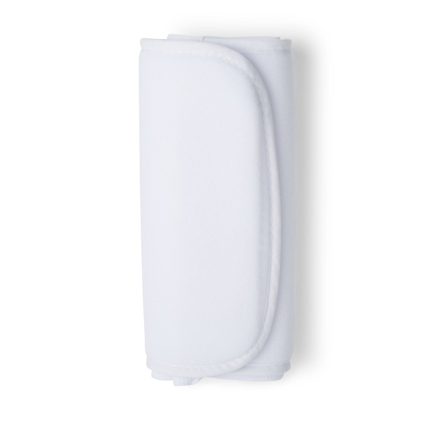 White abdominal binder pad with elastic contact closure edge