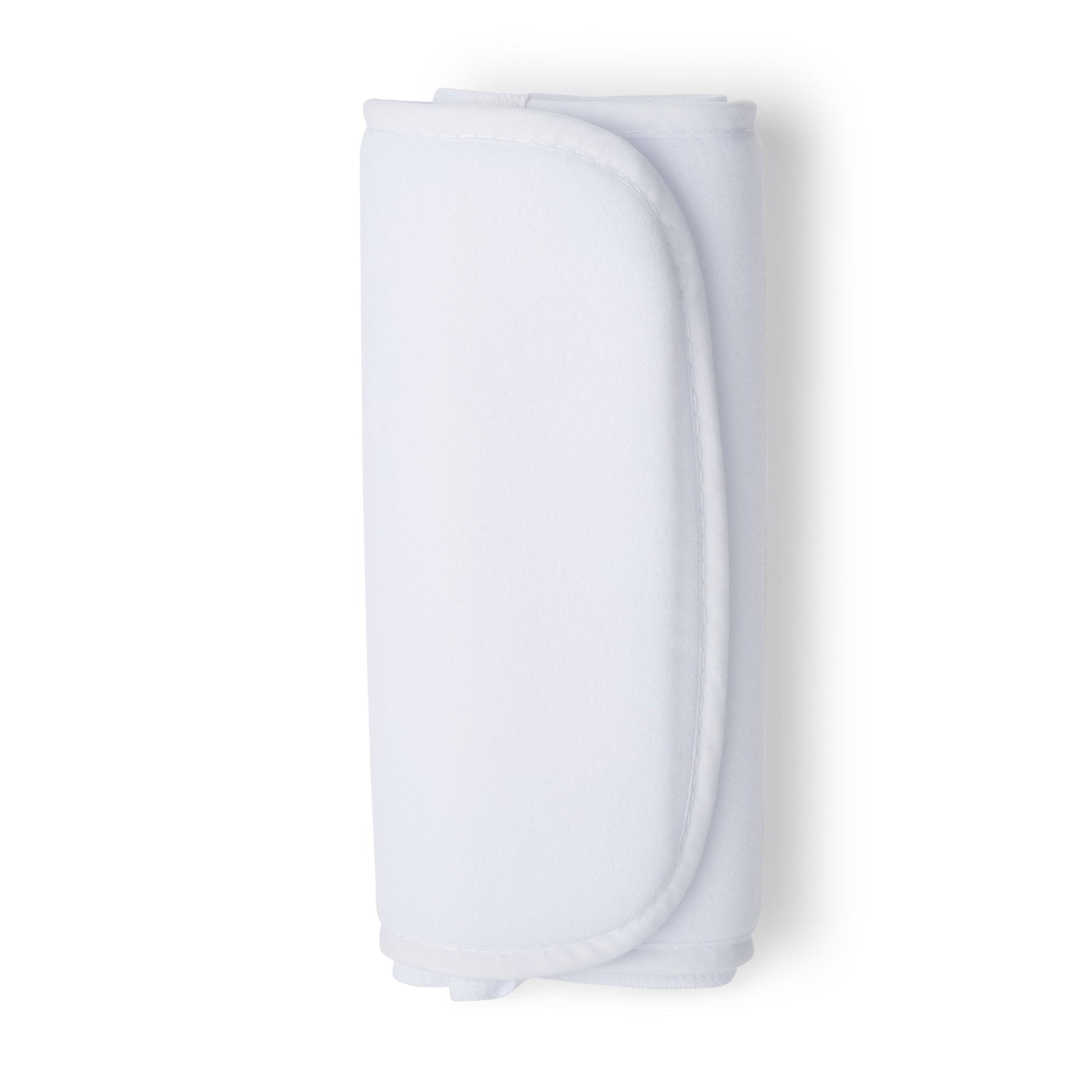 White abdominal binder pad with elastic contact closure edge