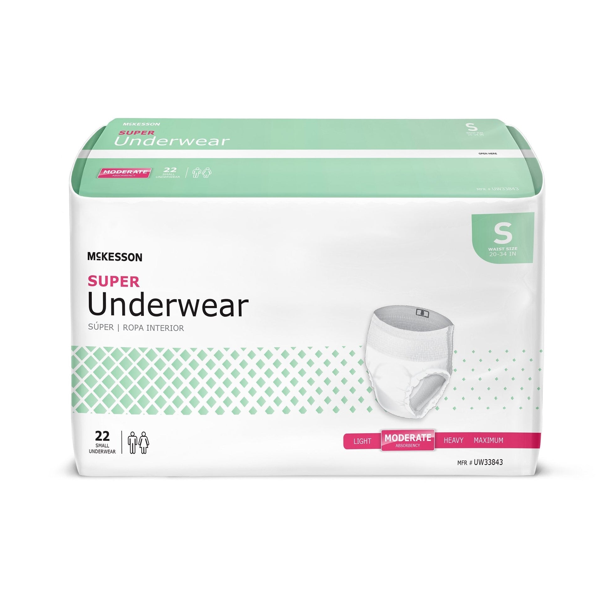 McKesson Super Underwear adult pull-up, size S, 22 count package