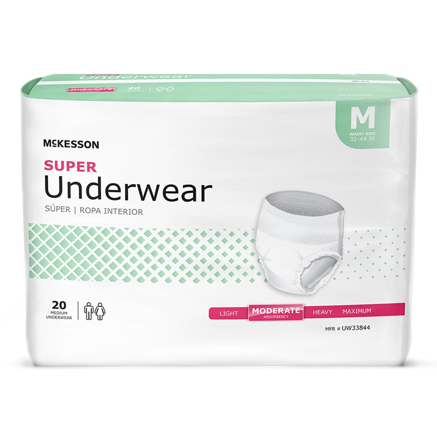 McKesson Super Underwear size M, 20 count adult pull-up package