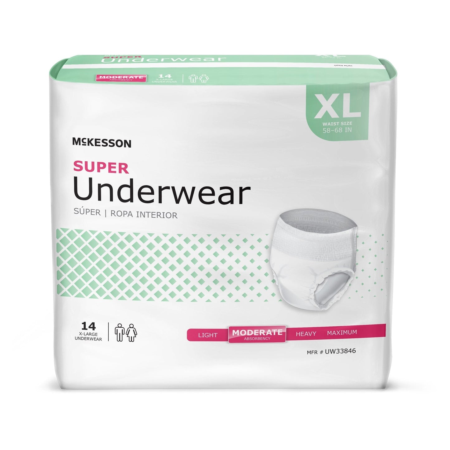 McKesson Super Underwear size XL, 14 count adult pull-up package