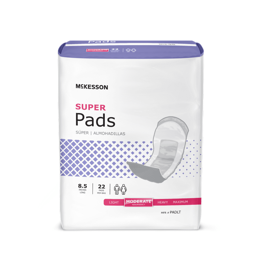 McKesson bladder control pads, regular—box of 22, 8.5 in long