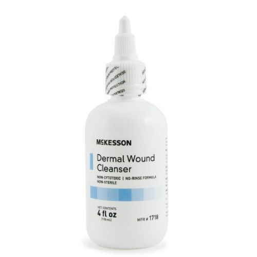 Dermal wound cleanser 4 oz squeeze bottle with blue label
