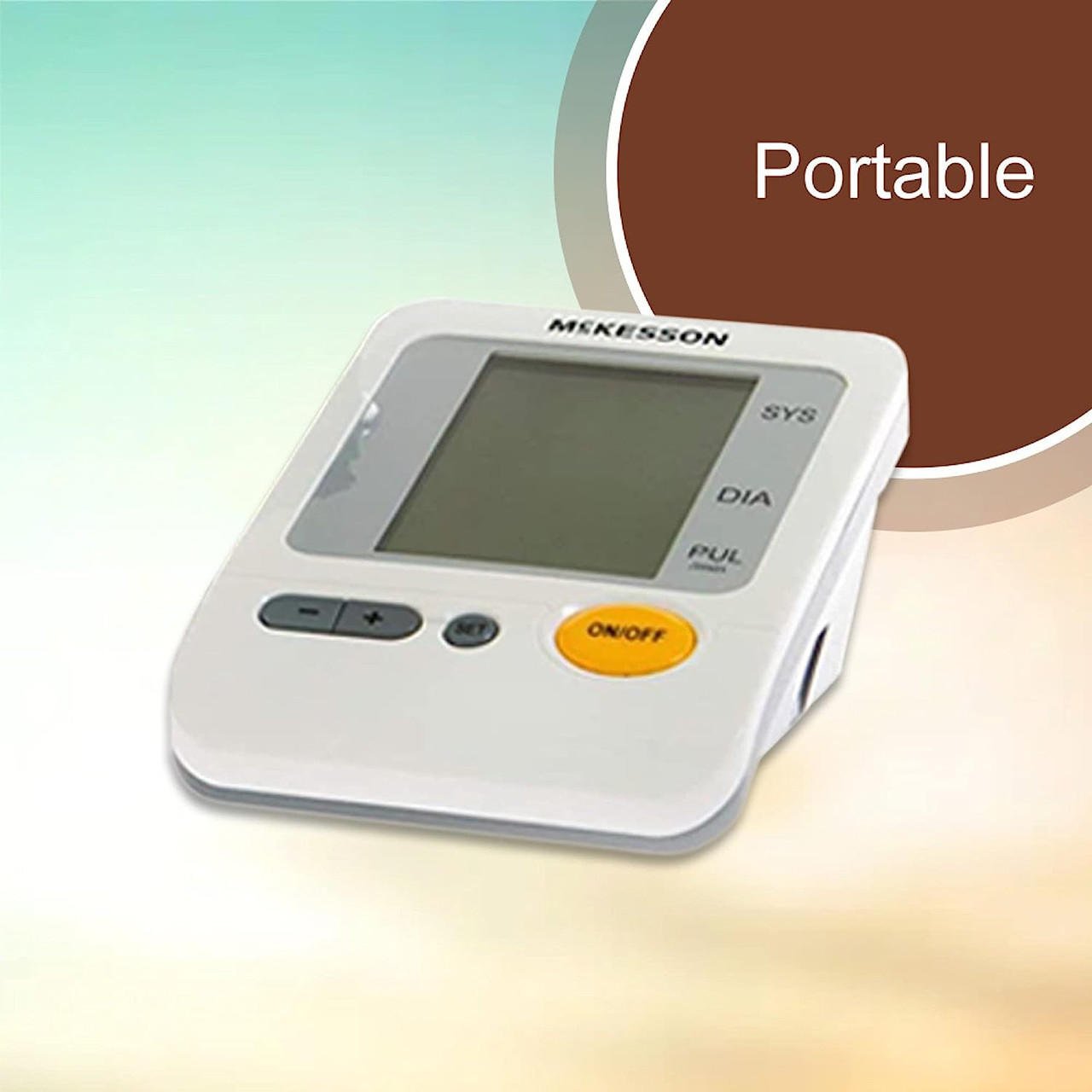 Portable digital blood pressure monitor control unit with LCD screen and buttons