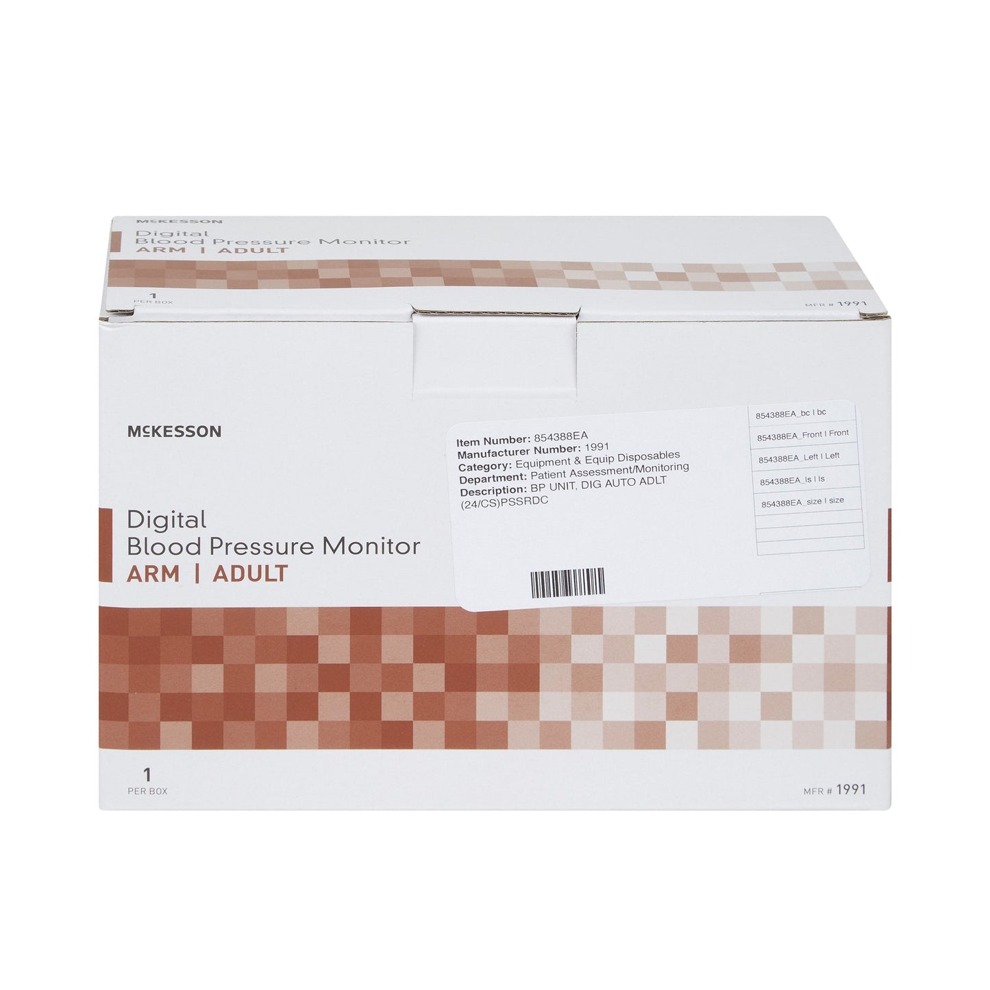 Retail box for digital blood pressure monitor, arm adult (quantity 1 per box)