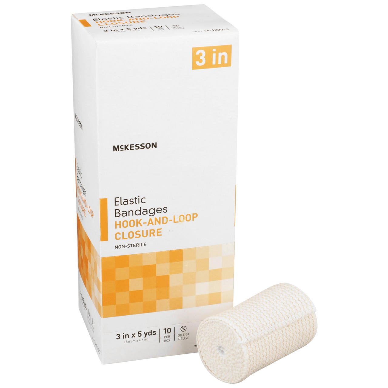 Elastic hook-and-loop bandage roll, 3 in x 5 yd, non-sterile (in box)