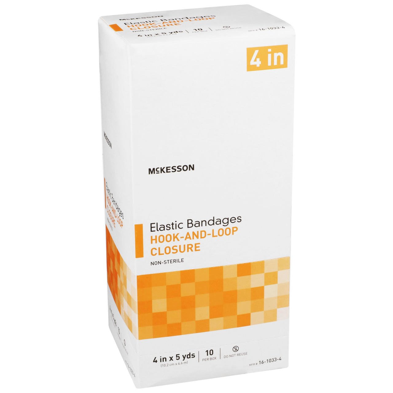 Elastic hook-and-loop bandage, 4 in width, 5 yd length, non-sterile (10/box)