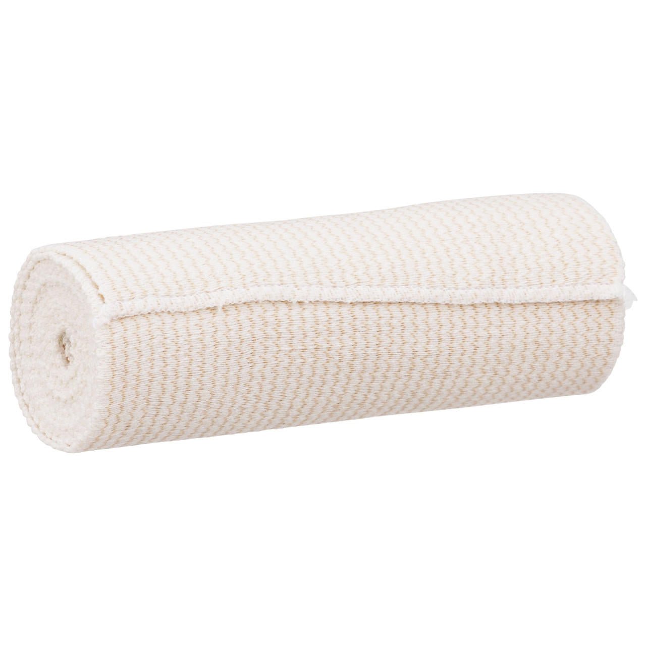 6 in x 5 yd elastic bandage roll, hook-and-loop closure, white/cream