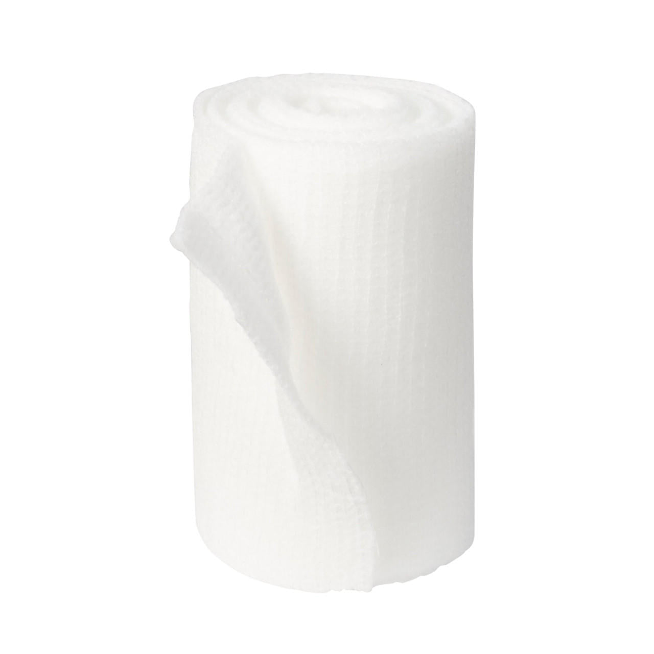 Sterile white conforming gauze stretch bandage roll, 3 in x 4.1 yds