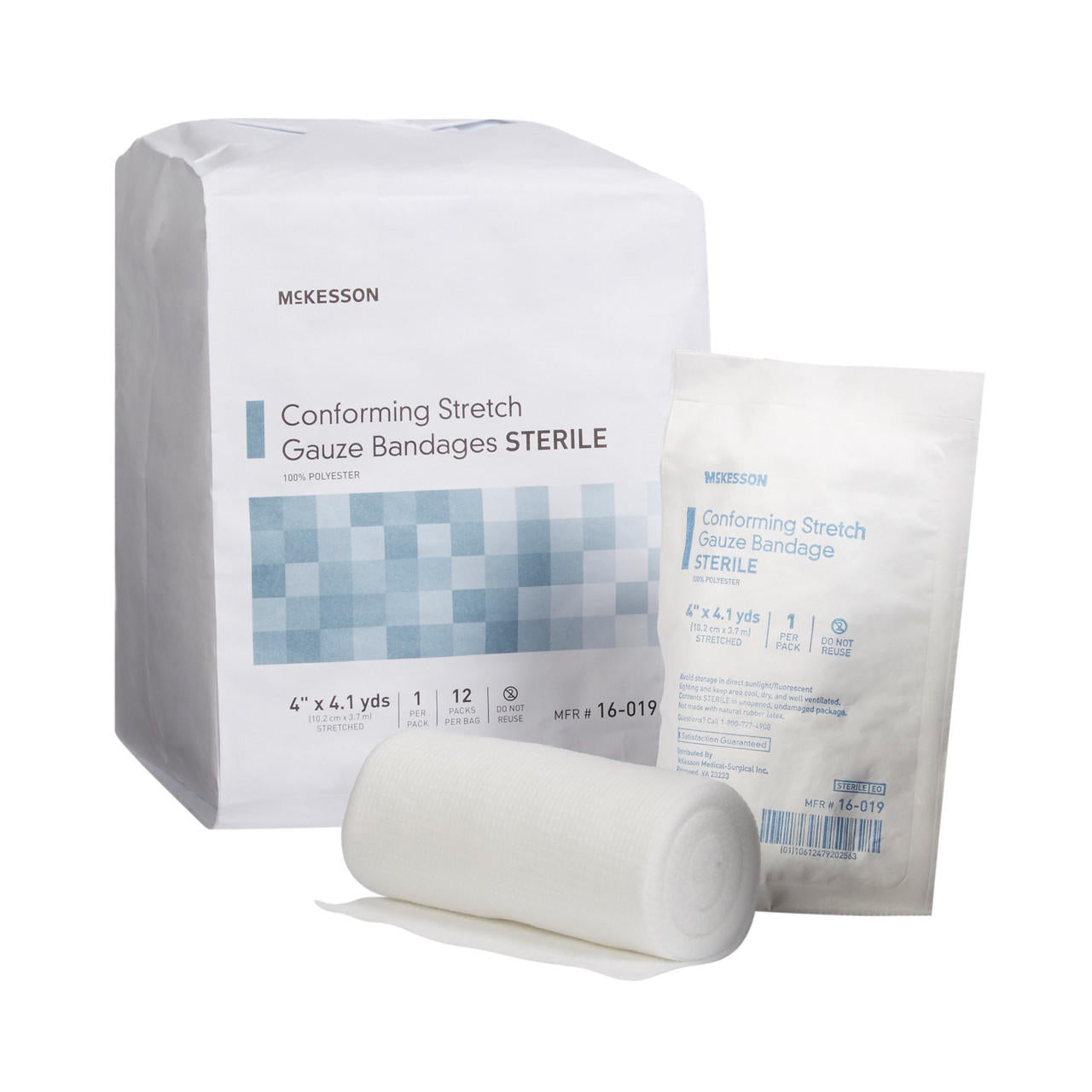 Sterile conforming stretch gauze bandage roll, 4 in x 4.1 yds (1 per pack)