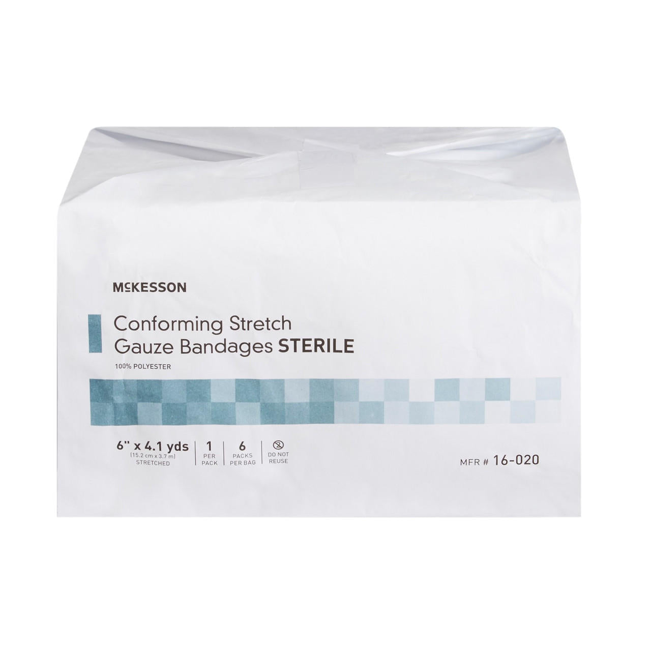 Sterile conforming stretch gauze bandage package, 6" x 4.1 yds
