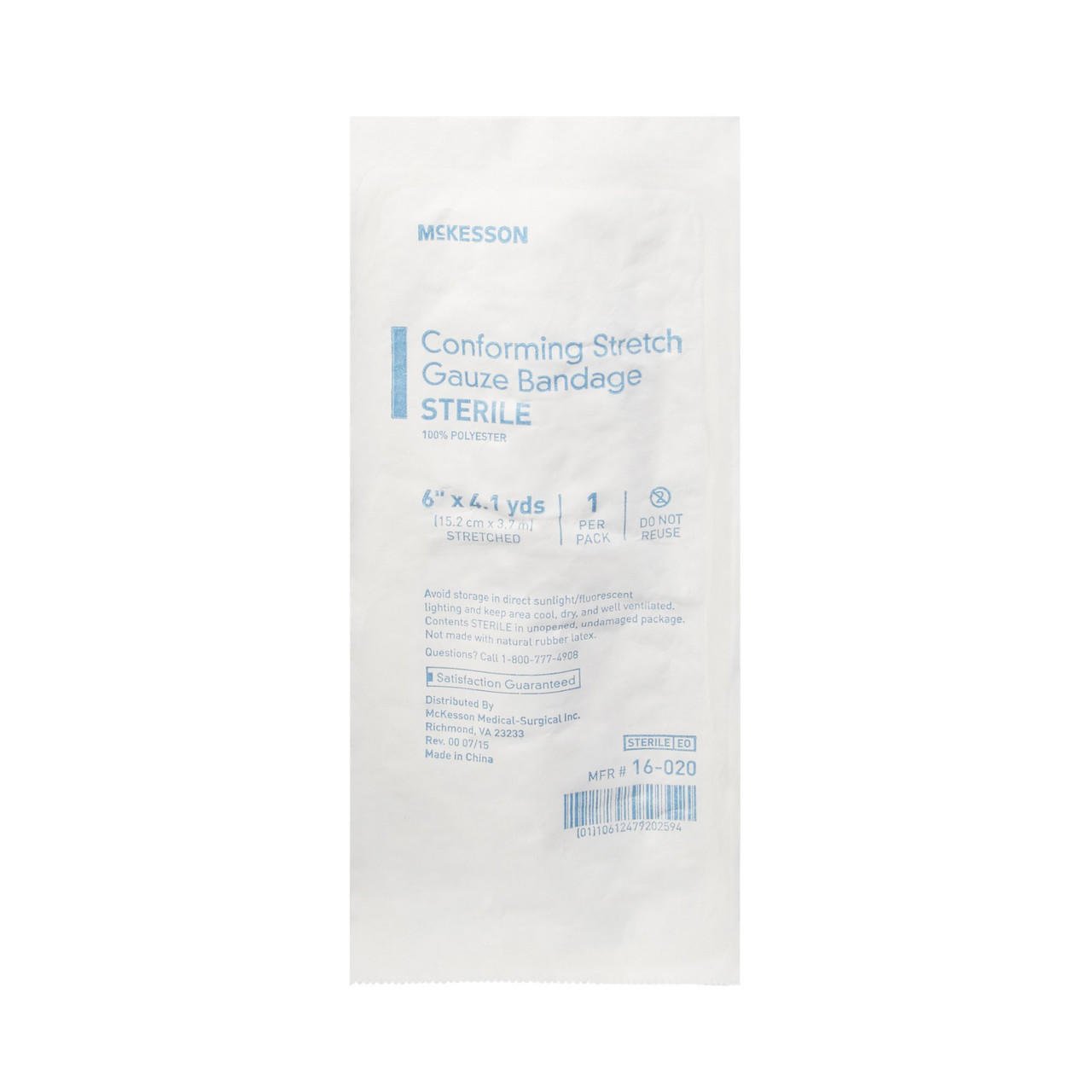 Sterile conforming stretch gauze bandage outer label, 6" x 4.1 yds