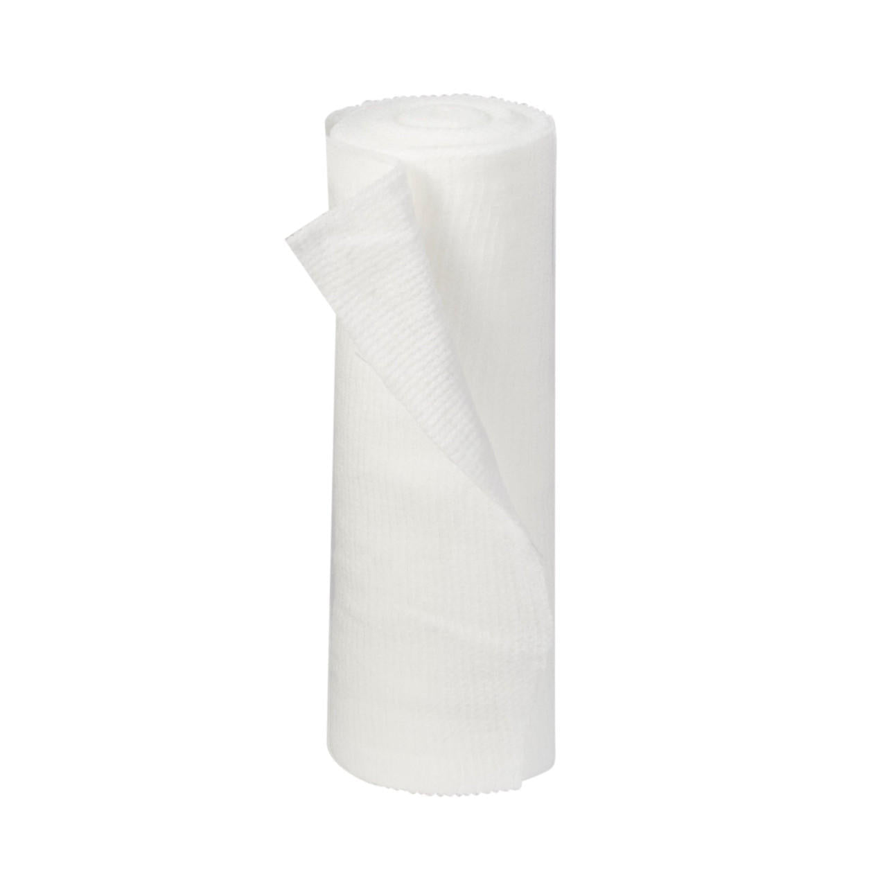 White sterile conforming stretch gauze bandage roll, soft gauze fabric strip