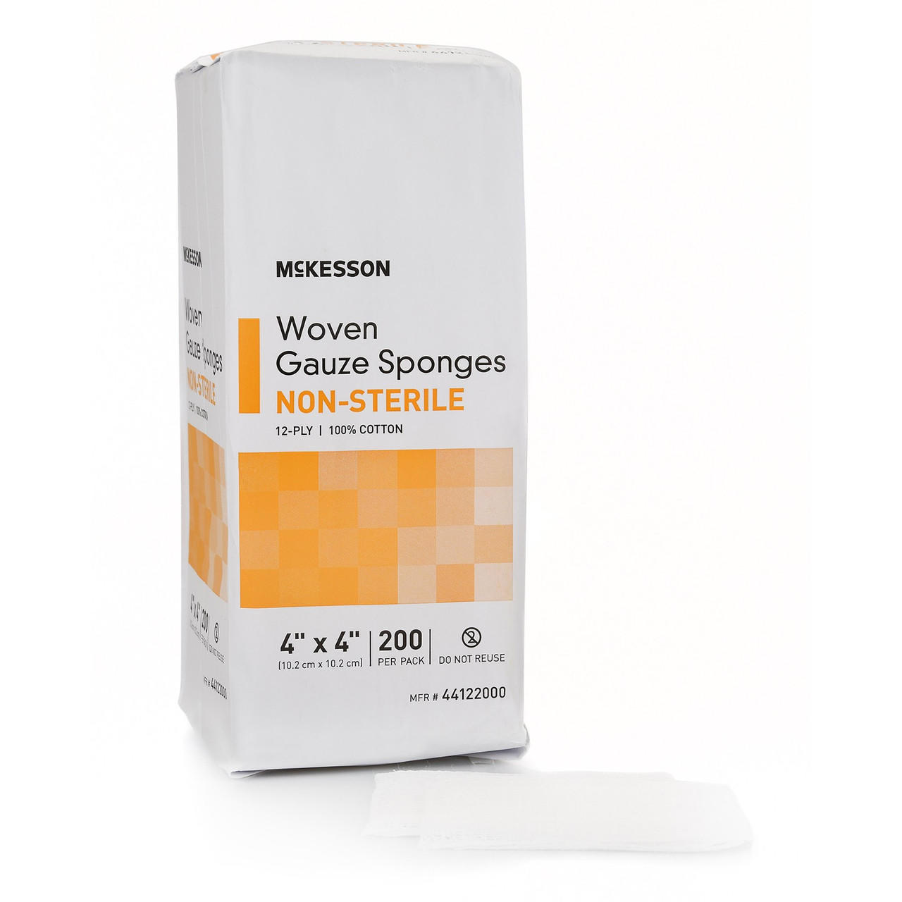 Woven gauze sponges, non-sterile, 12-ply, 4x4 in, 200 per pack (boxed)