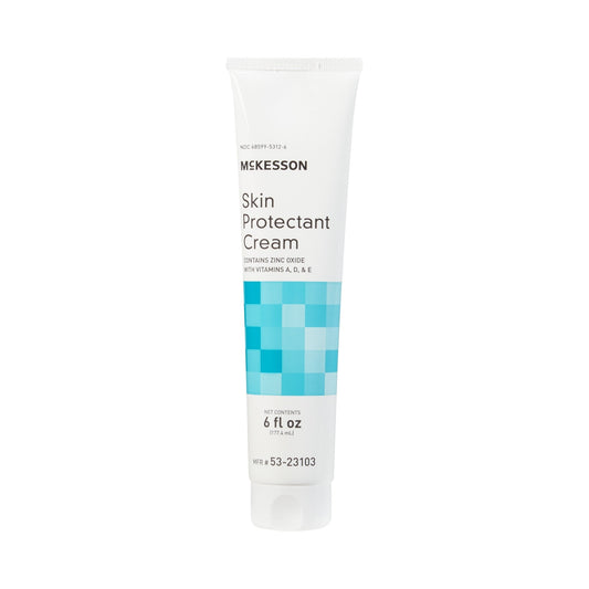 Scented skin protectant cream tube, 6 fl oz, front label with blue pattern