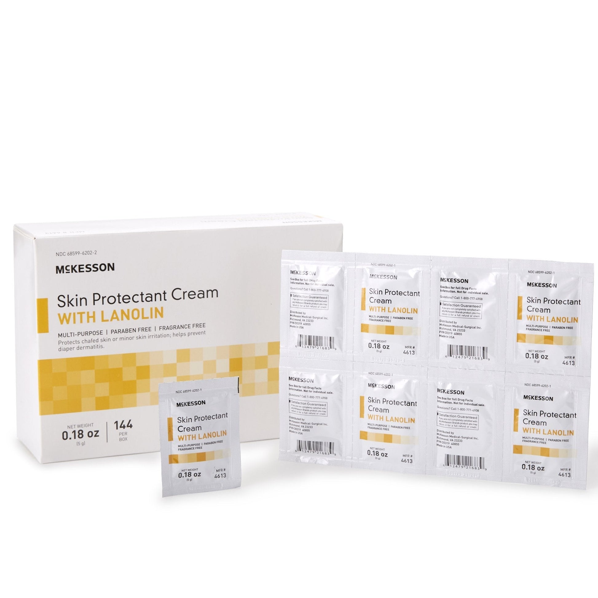 Skin protectant cream with lanolin, unscented 0.18 oz box with individual packets