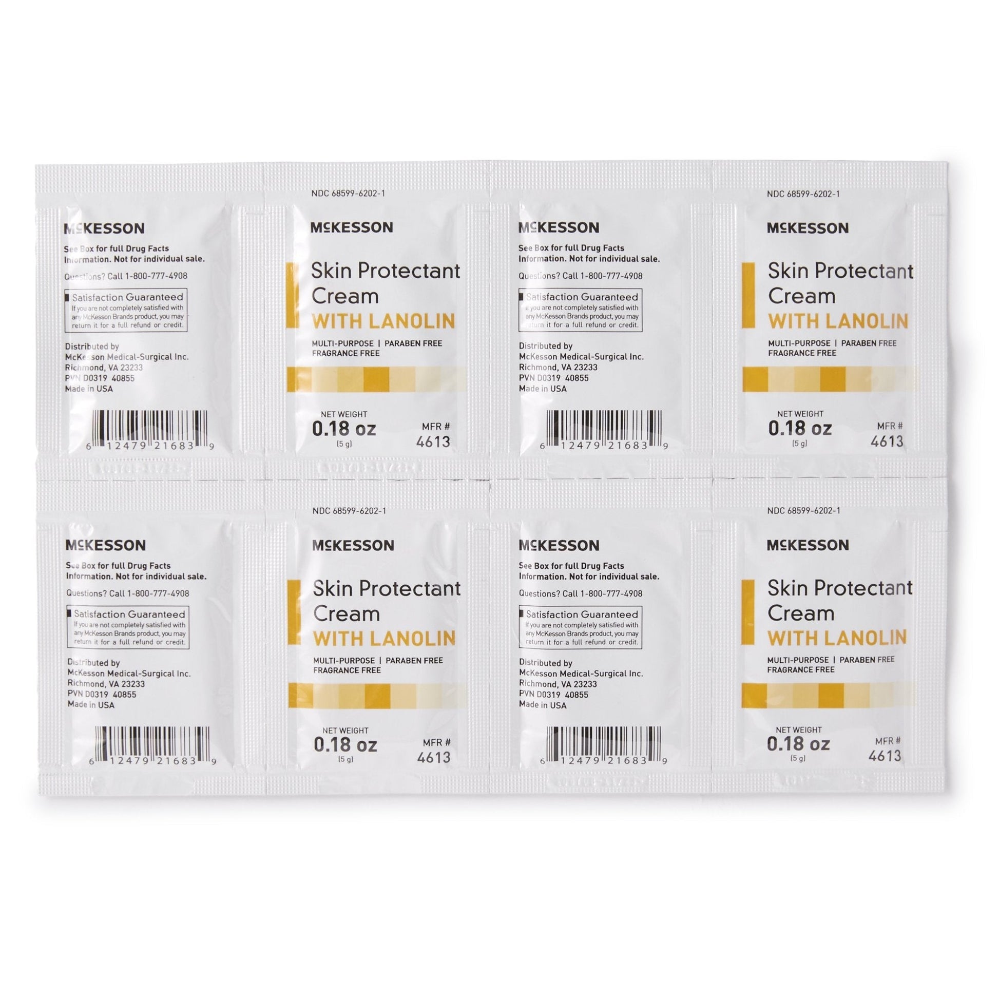 Skin protectant cream with lanolin, unscented 0.18 oz packets in blister pack