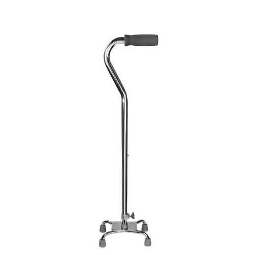 Quad base cane with padded handle, chrome, for 30–39 in height
